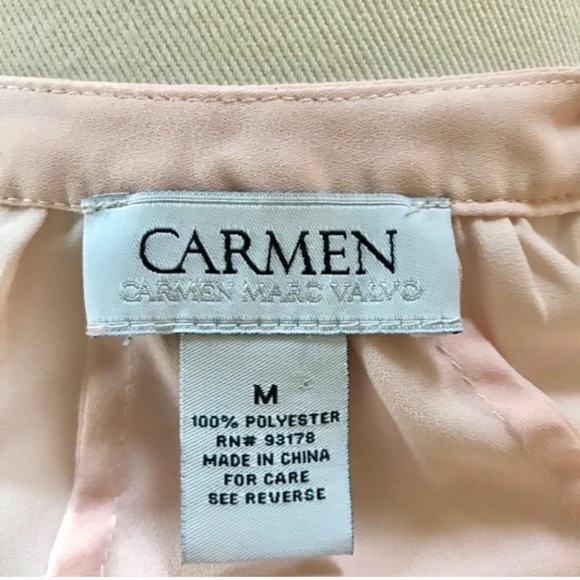 •Carmen Marc Valvo• print chiffon top {C18} - Picture 5 of 5